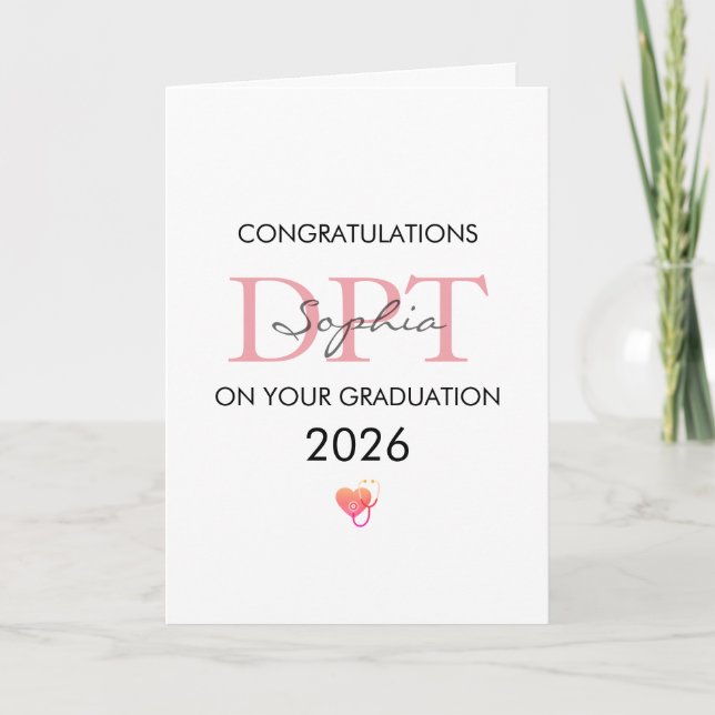 Physical Therapist Graduation Personalised Class o Card (Front)