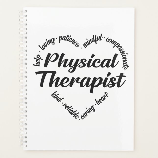 Physical Therapist Heart Word Cloud Planner (Front)