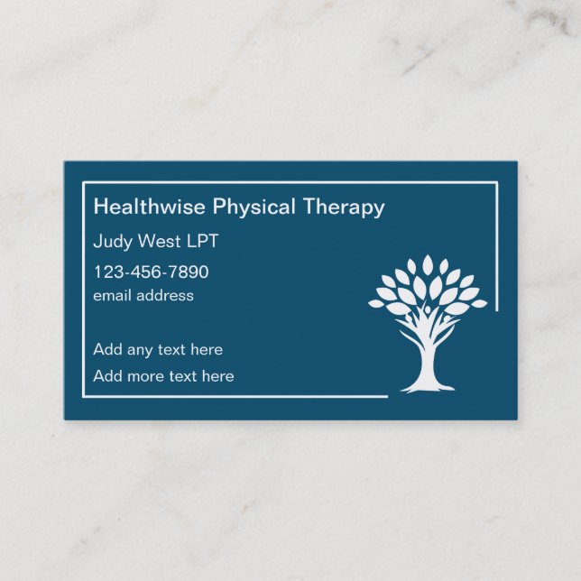 Physical Therapist Medical Health Business Cards (Front)