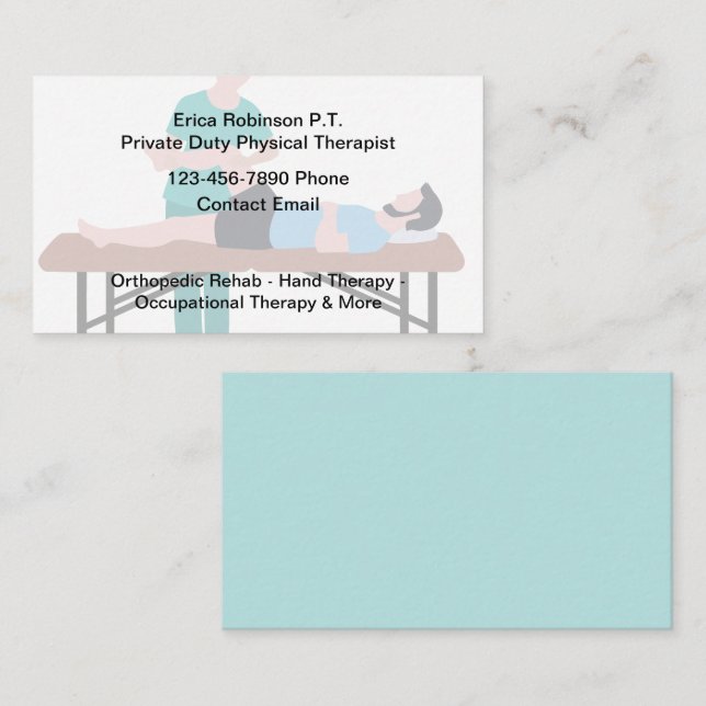 Physical Therapist Medical Rehab Business Cards (Front/Back)