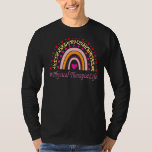 Physical Therapist Nurse Leopard Rainbow Nurse's W T-Shirt