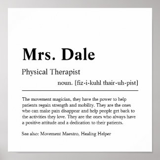 Physical Therapist Personalised Gift Poster