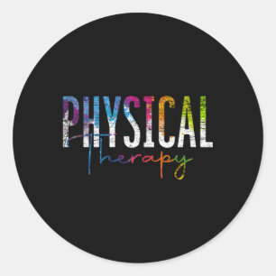 Physical Therapist Pt Exercise Colorful Physical T Classic Round Sticker