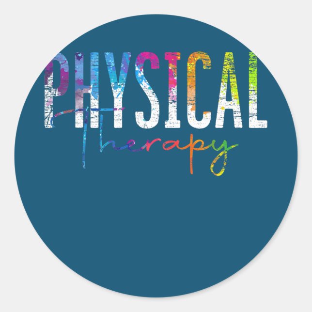 Physical Therapist PT Exercise Colourful Physical Classic Round Sticker (Front)