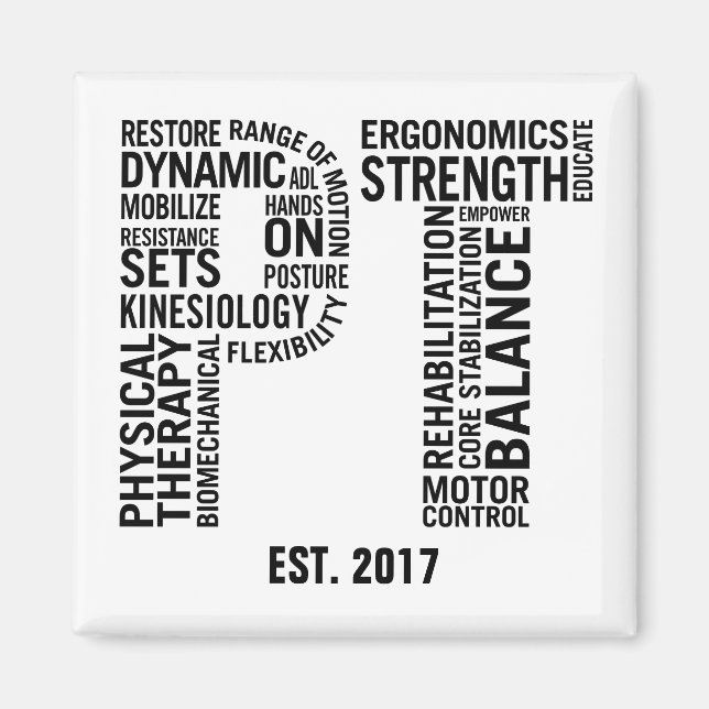 Physical Therapist PT Magnet (Front)