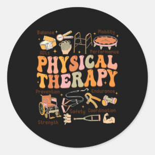 Physical Therapist Pt Pta Fall Thanksgiving Physic Classic Round Sticker