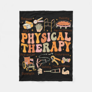 Physical Therapist Pt Pta Fall Thanksgiving Physic Fleece Blanket