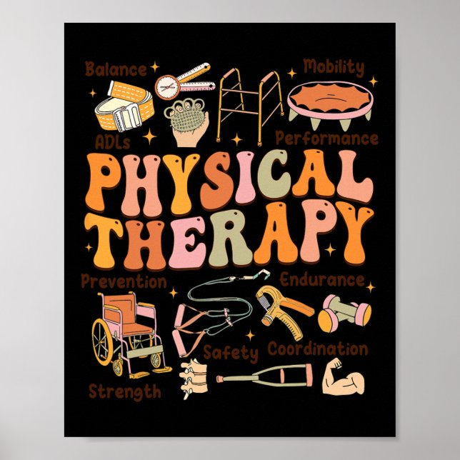 Physical Therapist Pt Pta Fall Thanksgiving Physic Poster (Front)