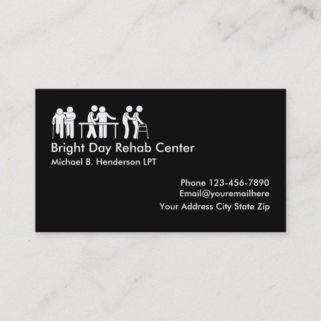 Physical Therapist Rehab Business Card (Front)