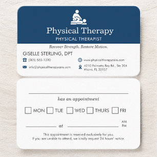 Physical Therapist Scheduling Reminder Business Card