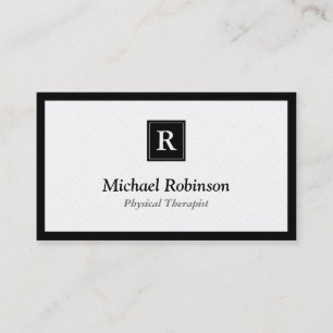 Physical Therapist - Simple Elegant Monogram Business Card