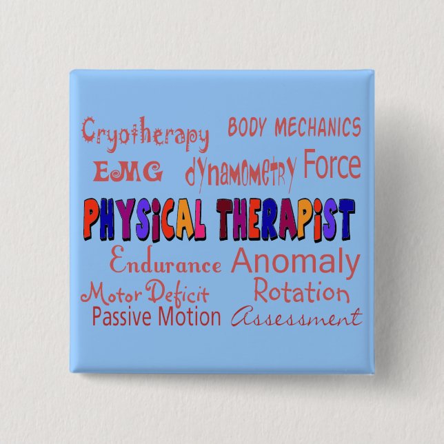 Physical Therapist Terminology Gifts 15 Cm Square Badge (Front)