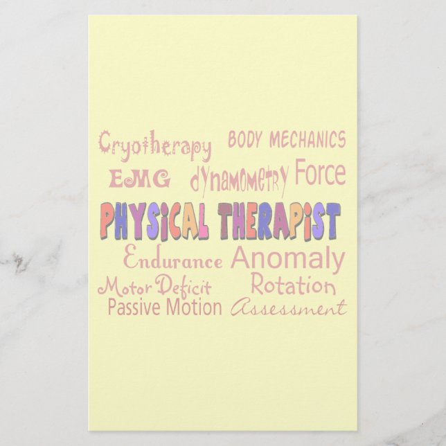 Physical Therapist Terminology Stationary Stationery (Front)