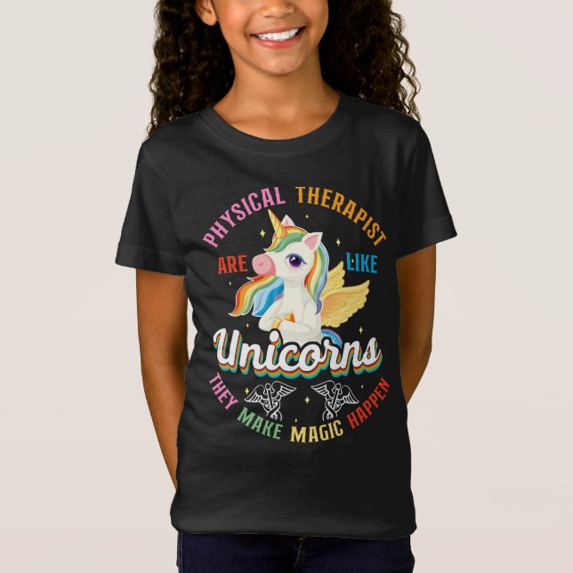 Physical Therapist Therapy Assistant Unicorn T-Shirt (Front)