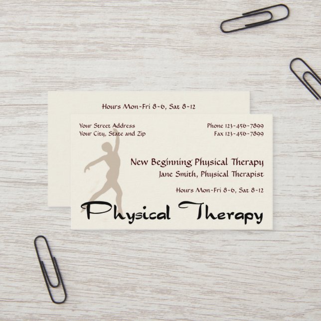 Physical Therapist Therapy Business Cards (Front/Back In Situ)