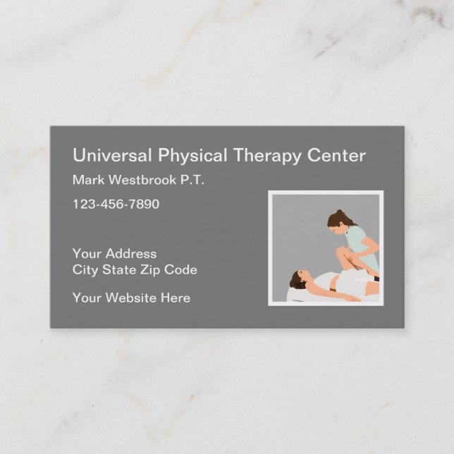 Physical Therapist Therapy Clinic Business Card (Front)