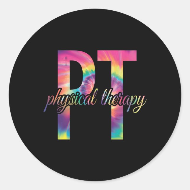 Physical Therapist Tie-Dye Pt Physical Therapy Classic Round Sticker (Front)