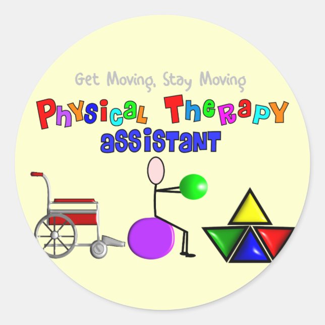 Physical Therapy Assistant Gifts Unique Graphics Classic Round Sticker (Front)