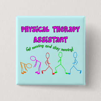 Physical Therapy Assistant Stick People Design 15 Cm Square Badge