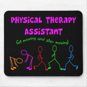 Physical Therapy Assistant Stick People Design Mouse Mat