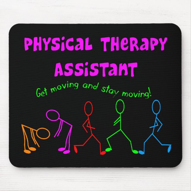 Physical Therapy Assistant Stick People Design Mouse Mat (Front)
