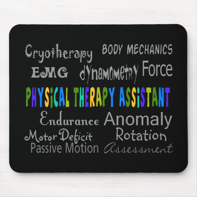 Physical Therapy Assistant "Terminology" Design Mouse Mat (Front)