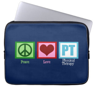 Physical Therapy Blue Peace Love PT Laptop Sleeve