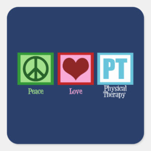 Physical Therapy Blue Peace Love Sticker