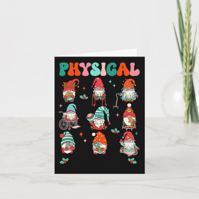 Physical Therapy Christmas Pt Therapist Cute Gnome Card (Front)