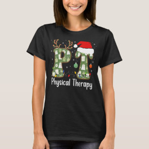 Physical Therapy Christmas Retro Groovy PT Therapi T-Shirt