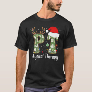 Physical Therapy Christmas Retro Groovy PT Therapi T-Shirt