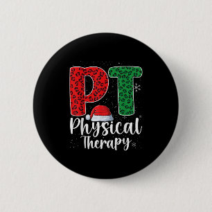 Physical Therapy Christmas Santa Hat Pt Therapist 6 Cm Round Badge