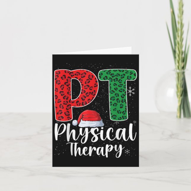 Physical Therapy Christmas Santa Hat Pt Therapist  Card (Front)