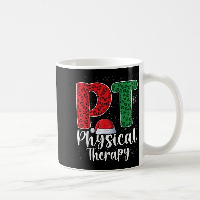 Physical Therapy Christmas Santa Hat Pt Therapist  Coffee Mug (Right)