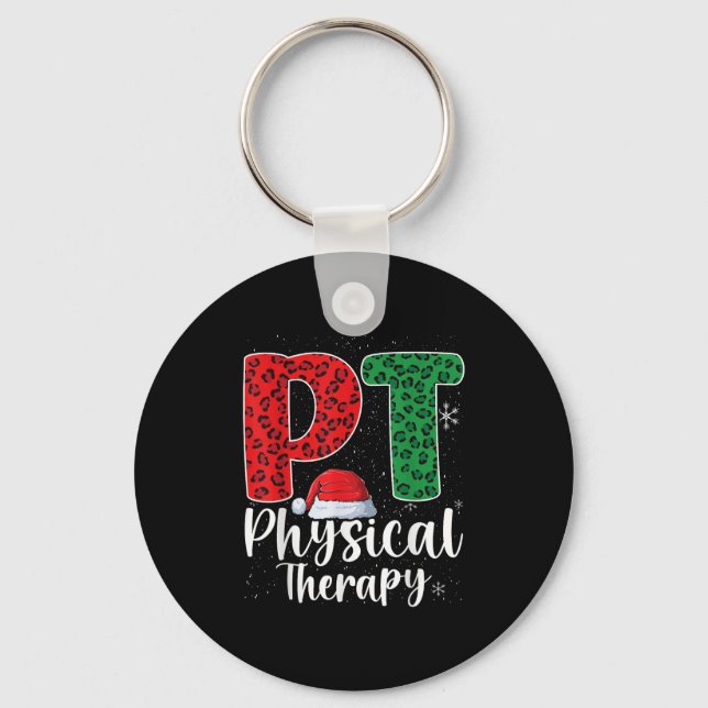 Physical Therapy Christmas Santa Hat Pt Therapist  Key Ring (Front)