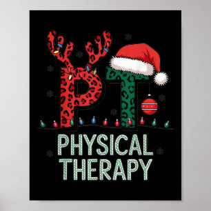 Physical Therapy Christmas Santa Hat Pt Therapist  Poster