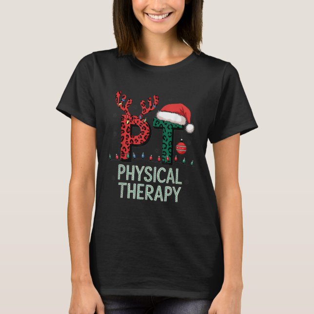 Physical Therapy Christmas Santa Hat Pt Therapist  T-Shirt (Front)