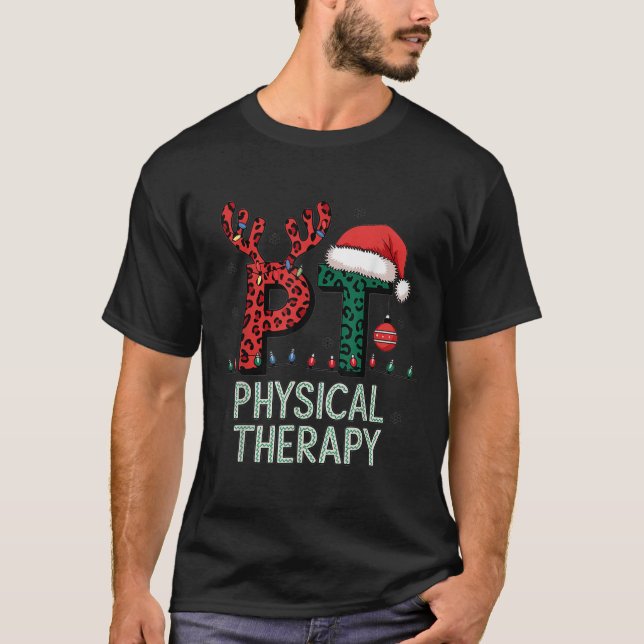 Physical Therapy Christmas Santa Hat Pt Therapist  T-Shirt (Front)