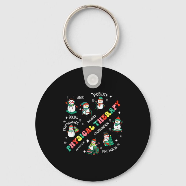 Physical Therapy Christmas Snowman Pt Physical The Key Ring (Front)