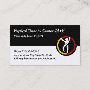 Physical Therapy Clinic And Therapist Business Card