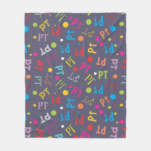 Physical Therapy Colourful Letters  Fleece Blanket