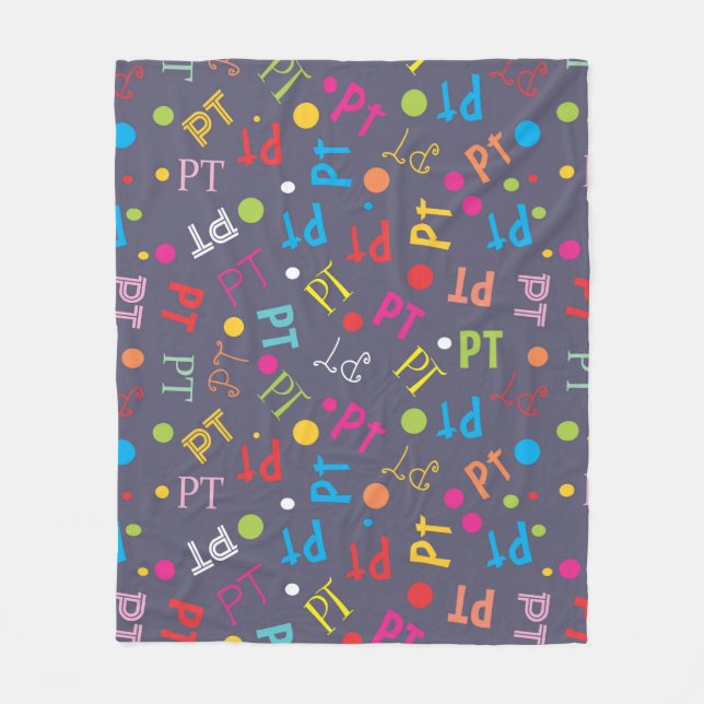 Physical Therapy Colourful Letters  Fleece Blanket (Front)