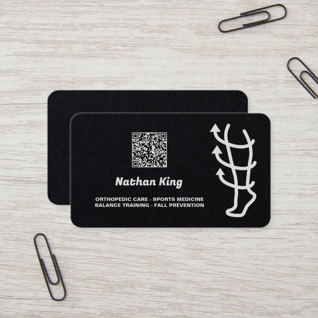 Physical Therapy Custom QR Premium Business Card (Front/Back In Situ)