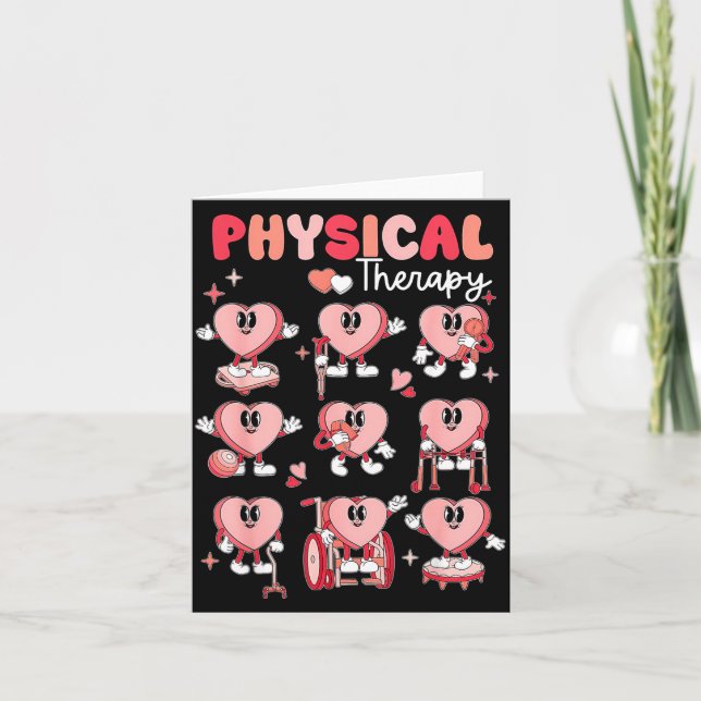 Physical Therapy Cute Candy Heart Valentines Pt Th Card (Front)