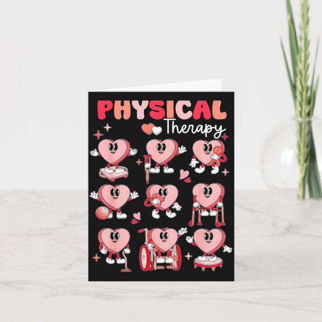 Physical Therapy Cute Candy Heart Valentines Pt Th Card (Front)