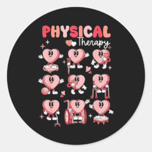 Physical Therapy Cute Candy Heart Valentines Pt Th Classic Round Sticker