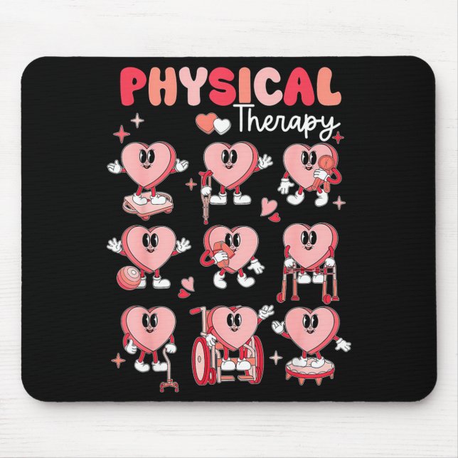 Physical Therapy Cute Candy Heart Valentines Pt Th Mouse Mat (Front)