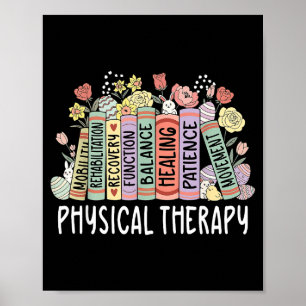 Physical therapy floral book easter pt physical poster