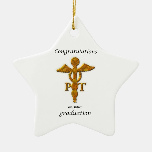 Physical Therapy Graduation Congratulations Ceramic Tree Decoration (Front)