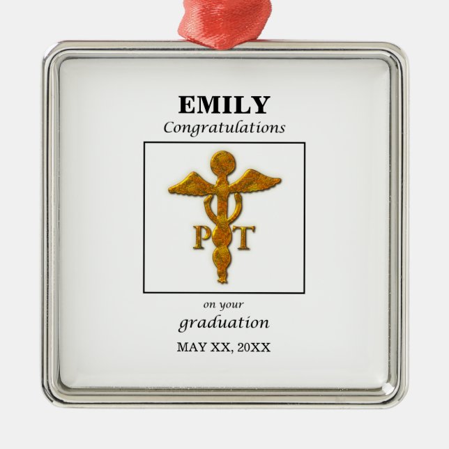 Physical Therapy Graduation Congratulations Metal Tree Decoration (Front)